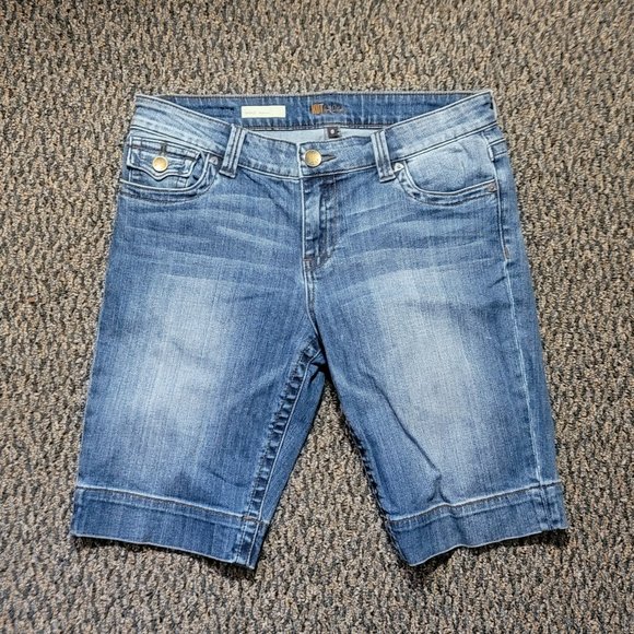 Kut from the Kloth Natalie Bermuda Denim Shorts Size 8 - Picture 5 of 15